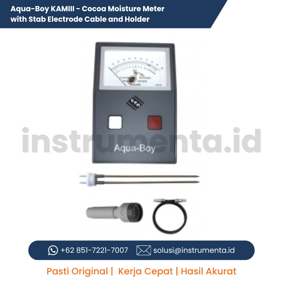 Authorized Distributor Aqua-Boy KAMIII Cocoa Moisture Meter Alat Ukur Kadar Air Biji Kakao Portable Lengkap Stab Electrode Kabel dan Holder